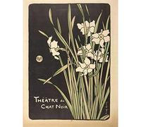 Auriol Program Cover Theatre Chat Noir Flowers Large Wall Art Print Canvas Premium Mural