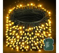 Auriostar Christmas Tree Lights Indoor - 20m 200LEDs Xmas Fairy Lights Battery Operated with 8 Modes Timer, IP44 Waterproof Battery Lights for Garden/Bedroom/Camping/Gazebo/Outdoor(Warm White)
