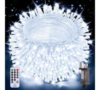 Auriostar Outdoor Christmas Tree Lights, 20M 200 LEDs Xmas Fairy Lights Indoor Mains Powered with 8 Modes/Timer/Remote, IP44 Waterproof Outside Garden Lights for Bedroom/Party/Wedding/Tree/Home