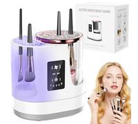 AURIVEE 3 in 1 Makeup Brush Cleaner, Electric Cleaning Machine with Dryer & Holder - Automatic USB Washing Machine Brushes for All Sizes Cosmetic Brushes & Beauty Blender, Auto Stop 5 Min