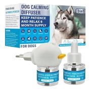 AURIVEE Dog Calming Pheromone Diffuser with LED Light, 2 x 48 ml Refill, Non-Drug, No Sleepiness, Helps with Separation Anxiety and Thunderstorm Stress, 60 Days