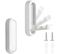 AURIVISTA 2 Pack Foldable Wall Hooks for Hanging, Folding Hooks Wall Mount of Zinc Alloy, Heavy Duty White Foldable Wall Hook for Bathroom Kitchen, Flip Down Hook for Walls Hanging Coat, Bag, Towel