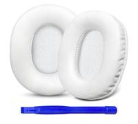 Aurivor Earpads Replacement for Audio Technica ATH M50X M50xBT2 M50xLAB M40X M30X M20X MSR7 SX1 Monitor Headphones, Ear Pads Cushions with Softer Protein Leather, High-Density Foam (White)