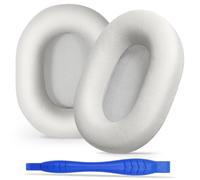 Aurivor Genuine Leather Ear Pads Cushions for Sony XM5 Noise Canceling Headphones, Premium WH-1000XM5 Replacement Earpads Covers with Soft Lambskin Leather, Optimized Memory Foam (Lambskin-Silver)