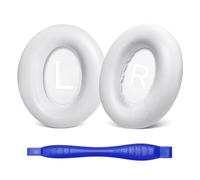 Aurivor Lambskin Ear-Pads Cushions for Bose Noise-Cancelling (NC) 700 Headphones, Genuine Leather Replacement Covers with Soft-Touch Leather, Noise Isolation Memory Foam, Added Thickness (White)
