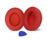 Aurivor Replacement Ear-Pads Cushions for Beats Studio 2 & 3 Headphones - Covers with Premium Protein Leather, Noise Isolation Memory Foam，Added Thickness (Wireless & Wired Compatible)(Red)