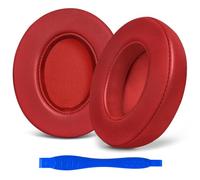 Aurivor Studio 3 Replacement Ear Pads for Beats Studio 3/2 Headphones, Cushions Earpads with Genuine Lambskin Leather, Softer Memory Foam, Stronger Adhesive (Lambskin-Red)