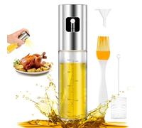 Aurldpio Oil Sprayer Dispenser Oil Spray Bottle Vinegar Sprayer Dressing Spray with Brush Portable Grilling Olive Oil Glass Bottle 100ml Kitchen Gadgets for Salad Baking BBQ Air Fryer Roasting