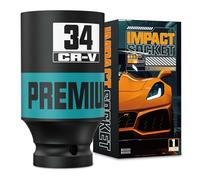 Aurlloct 1/2" Drive Impact Socket Single, 34 mm Hex Long Socket for Auto Motive Trucks Car Tires Tractors Engines Repairing DIY Mechanic Tool