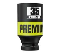 Aurlloct 1/2" Drive Impact Socket Single, 35 mm Hex Long Socket for Auto Motive Trucks Car Tires Tractors Engines Repairing DIY Mechanic Tool