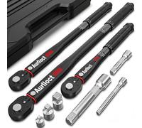 Aurlloct 1/4" 3/8" 1/2" Drive Click Torque Wrench Set 9pcs, Torque Wrench Car 5-55Nm, 10-140Nm, 20-230Nm, Wheel Torque Spanner for Truck, Car, Tire Replacement, and Motorcycle Car Maintenance