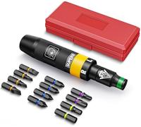 Aurlloct 3/8 Inch Manual Impact Driver Set, 13 Piece Impact Screwdriver Kit, Repair Tool, Screw Remover, Remove Nuts and Rusty Bolts