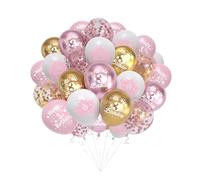 Aurmonigo 3rd Birthday Decorations for Girls - 50Pcs Happy 3rd Birthday Balloon Party Supplies Pink White Gold, 12 Inch Number Latex Balloon for 3-Year-Old Party Decoration
