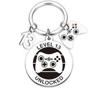 Aurmonigo Happy 13th Birthday Gifts - Gaming Keyring for Boys Keepsake Presents Game Controller Decoration Keychain, from Family Grandmother Mum Dad Best Friend Key Ring Gift for 13 Year Old