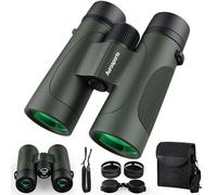 Auro 12x42 Binoculars for Adults High Powered: Waterproof HD Bird Binoculars - Large View Easy Focus with Clear Low Light Vision for Hunting Hiking Bird Watching - Green