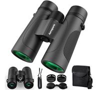 Auro12x42 Binoculars for Adults High Powered: Waterproof HD Bird Binoculars - Large View Easy Focus with Clear Low Light Vision for Hunting Hiking Bird Watching - Black