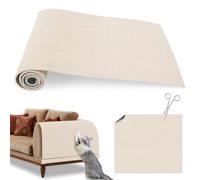 AUROAY 40 * 200cm Thickened Self Adhesive Cat Scratching Mat,DIY Trimmable Replacement Pad for Cat Tree Scratch Posts,Cat Scratcher Mat Anti Scratch Furniture Protector for Sofa Wall Floor Carpet