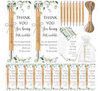 Aurobest 20 Sets Thank you Gifts with Cards & Organza Bag, Bamboo Ballpoint, Inspirational Personalised Pens, Motivational Gift Set for Appreciation Employee, Colleagues, Teacher, Volunteer, Coworker