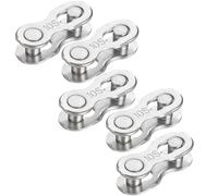Aurobest 5 Pairs Bicycle Missing Link for 10 Speed Chain, Silver, Metal, Reusable Bike Chain Link for Mountain, Hybrid, Road Bike