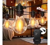 aurog attery String Lights Outdoor 11m/36ft LED Festoon for Garden