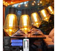 aurog estoon Lights Outdoor Garden Battery Powered with Timer 5000mAh Rechargeable 8 Modes Large LED Bulb Waterproof 9M/30FT Remote Control Portable Decor for Patio Gazebo Cafe Backyard Wedding