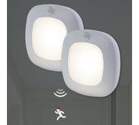 aurogeek Motion Sensor Ceiling Light Battery Powered Pack of 2 | 250LM 4000K white light for loft/shed/cabinet/kitchen/stairs/garage/basement. Battery not included.
