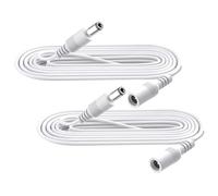 Auroh 2 Pack 3M/9.8ft Power Extension Cable, 12V DC 5.5mm*2.1mm Male to Female Power Adapter Cord for 12V CCTV Security Camera, LED Strip String Light, Router and More Devices (White, 3 Meters)