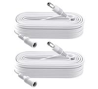 Auroh 2 Pack Power Extension Cable, DC 12V Power Adapter Extension Cord, 10M 33ft 2.1mm x 5.5mm, Compatible with 12V DC Adapter Power Supply or Wall Charger for CCTV Security Cameras(2Pack, White)