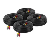Auroh 4 Pack 30M / 98 feet BNC Video Power Cable 2-in-1 Pre-made Black Security Camera CCTV Cable for HD Surveillance Camera and DVR System Installation
