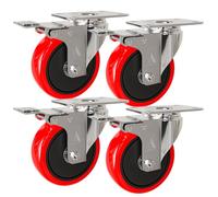 Auroh 4x Castor Wheels Large 100mm - 600KG Heavy Duty Polypropylene Swivel trolley wheels - Set of 4 Low Noise Castors for Furniture (Pack of 4 with Brakes)