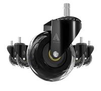 Auroh Office Chair Wheels Casters Set of 5 Rubber Replacements with 11mm x 22mm Stem for Hard Floors, Parquet, Carpet, Laminate - Compatible with IKEA Office Chairs