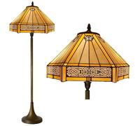 Auroh Tiffany Floor Lamps Stunning Quality Handcrafted 16 inch Stained Glass Lamp Shades Antique Design Floor Lamp for Living Room Bedroom Hallway Gallery (TFL-1605)