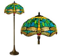 Auroh Tiffany Floor Lamps Stunning Quality Handcrafted 16 inch Stained Glass Lamp Shades Antique Design Floor Lamp for Living Room Bedroom Hallway Gallery (TFL-1615)