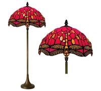 Auroh Tiffany Floor Lamps Stunning Quality Handcrafted 16 inch Stained Glass Lamp Shades Antique Design Floor Lamp for Living Room Bedroom Hallway Gallery (TFL-1606)