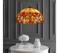 Auroh Tiffany Pendant Light 16 inch Handcrafted Lamp Shade Antique Design Pendant Ceiling Lights for Living Room Decor Home Decor Lounge