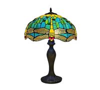 Auroh Tiffany Table Lamp 16 inch Handcrafted Green Dragonfly Lamp Shade Antique Design Table Lamps for Living Room Decor Home Decor Hallway Gallery