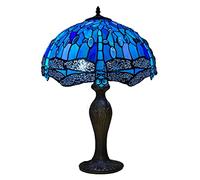 Auroh Tiffany Table Lamp 16 inch Handcrafted Lamp Shade Antique Design Blue Dragonfly Table Lamps for Living Room Decor Home Decor Hallway Gallery