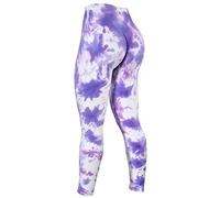 AUROLA Dream Collection Workout Leggings for Women High Waist Seamless Scrunch Athletic Running Gym Fitness Active Pants, Fantasy Jacaranda Tie Dye, S