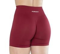AUROLA Dream Collection Workout Shorts for Women High Waist Seamless Scrunch Athletic Running Gym Yoga Active Shorts Black, Tibetan Red, M