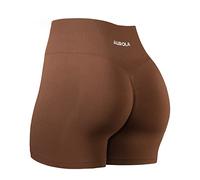 AUROLA Dream Collection Workout Shorts for Women High Waist Seamless Scrunch Athletic Running Gym Yoga Active Shorts Black, Cappuccino, M