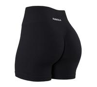 AUROLA Dream Collection Workout Shorts for Women Scrunch Seamless Soft High Waist Gym Shorts, Black, M