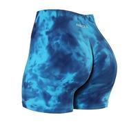 AUROLA Dream Collection Workout Shorts for Women Scrunch Seamless Soft High Waist Gym Shorts, Blue Fire Tie Dye, S
