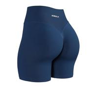 AUROLA Impressive Collection Workout Shorts for Women,High Waisted V-Shape Seam Gym Embossed Logo Athletic Fitness Short, Ensign Blue, S