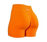 AUROLA Influence Collection Workout Shorts for Women,No Roll Up Squat Proof New Scrunch Seamless Compression Gym Short, Persimmon Orange, M