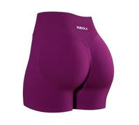 AUROLA Influence Collection Workout Shorts for Women,No Roll Up Squat Proof New Scrunch Seamless Compression Gym Short, Magenta, L