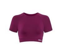 AUROLA Influence Crop Top Workout Shirts for Women, Ultra-Soft Seamless Gym T Shirts Short Sleeve Running Workout Tops, Magenta, L