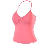 AUROLA Influence Longline Strappy Workout Halter Tops for Women,Removable Cups Padded Bras Impact Gym Yoga Sleeveless Tank Top, Bubblegum, S
