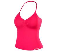 AUROLA Influence Longline Strappy Workout Halter Tops for Women,Removable Cups Padded Bras Impact Gym Yoga Sleeveless Top, Pink, S