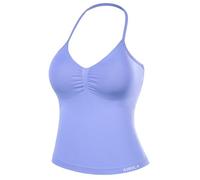 AUROLA Influence Longline Strappy Workout Halter Tops for Women,Removable Cups Padded Bras Impact Gym Yoga Sleeveless Top, Jacaranda, L