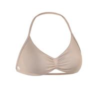 AUROLA Influence Strappy Bra Sports Bras for Women, Backless Padded Impact Strappy Bra Workout Gym Yoga with Removable Cups, Natural, M